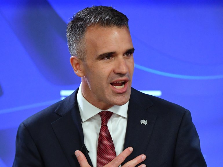 South Australia's Premier Peter Malinauskas at the National Press Club in Canberra, Wednesday, April 6, 2022. (AAP Image/Mick Tsikas) NO ARCHIVING