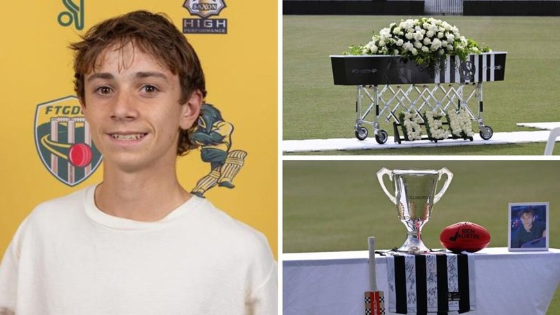 Friends and family gathered to say goodbye to teenager Ben Austin.