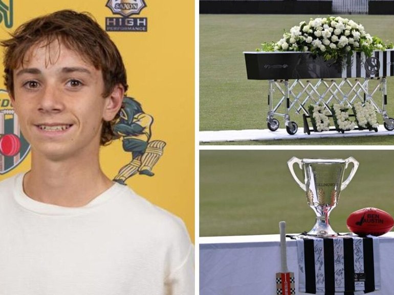 Friends and family gathered to say goodbye to teenager Ben Austin.