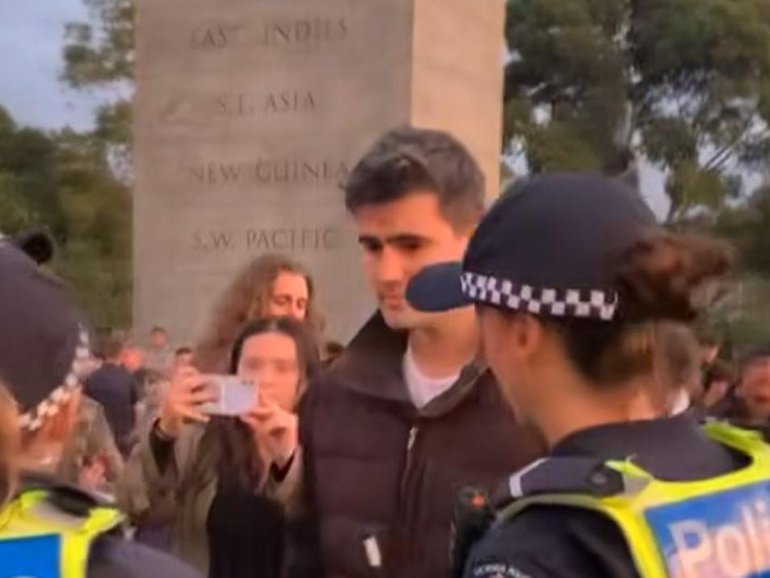 Jacob Hersant was spoken to by police after the alleged Dawn Service disruption.