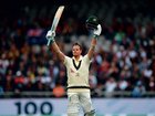 Steve Smith celebrates after reaching his century during day two of the 4th Ashes Test Match between England and Australia on September 5, 2019 in Manchester, England. 