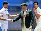 Ben Stokes with Steve Smith and Mitchell Starc.