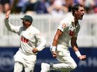 Mitchell Starc celebrates his early wicket.