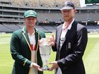 Australian captain Steve Smith and England captain Ben Stokes on Thursday.
