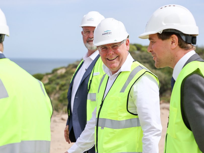 Federal Water Minister Murray Watt pictured at Aqwest Bunbury Water, Bunbury.