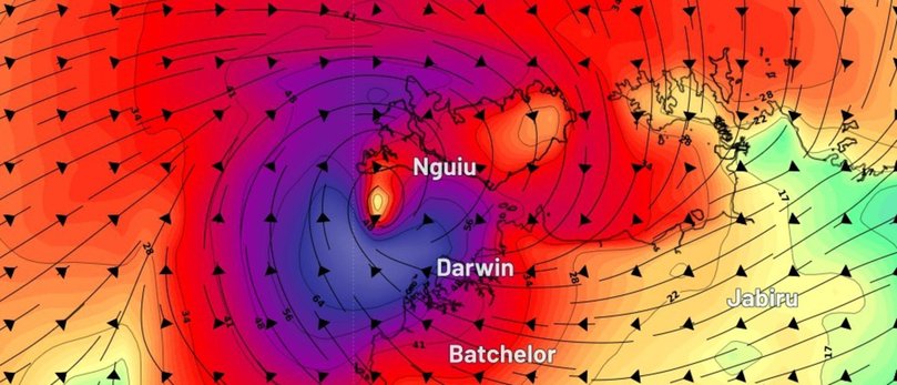 Schools have shut in the Tiwi Islands as Tropical Cyclone Fina approaches. Picture: Weatherzone