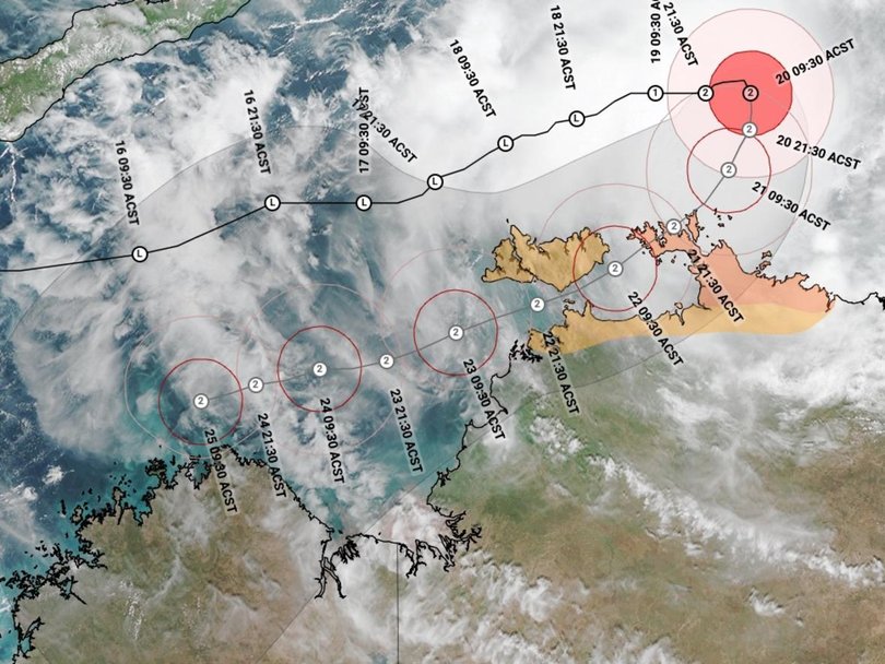 The cyclone weakened overnight but is expected to return to full strength. Picture: Weatherzone