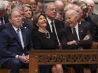 Former President George W. Bush, former first lady Laura Bush and former President Joe Biden attend the funeral service for former Vice President Dick Cheney at the National Cathedral in Washington, on November 20, 2025. 