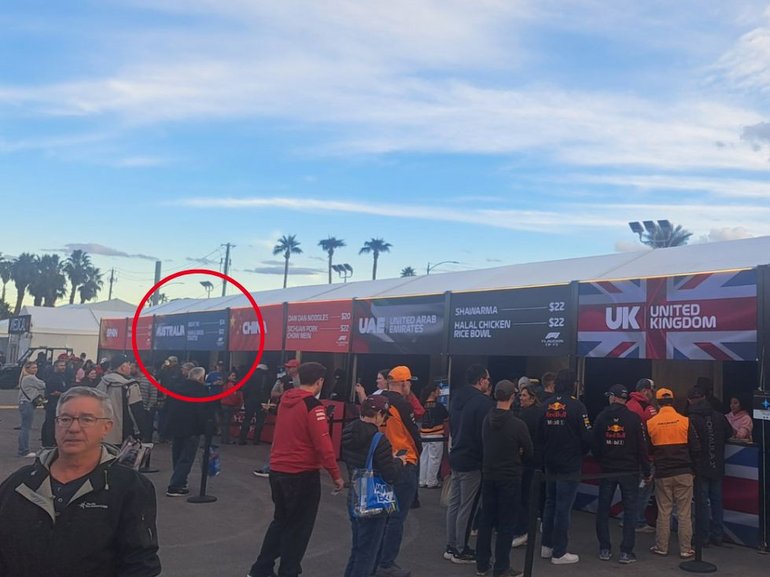 The Aussie store at the Vegas Grand Prix is selling meat pies for $37 AUD. 