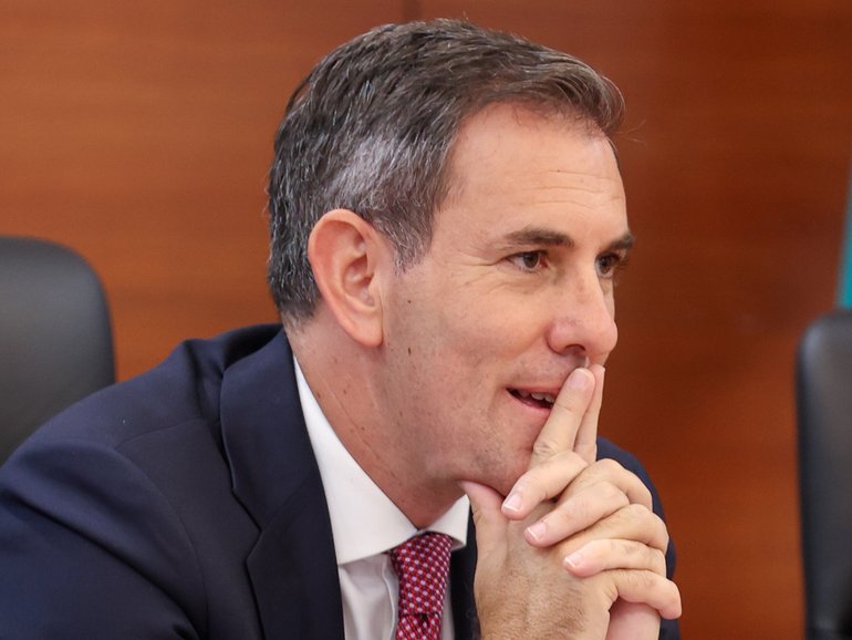 Treasurer Jim Chalmers pictured at Bunbury Council Chambers on Tuesday.