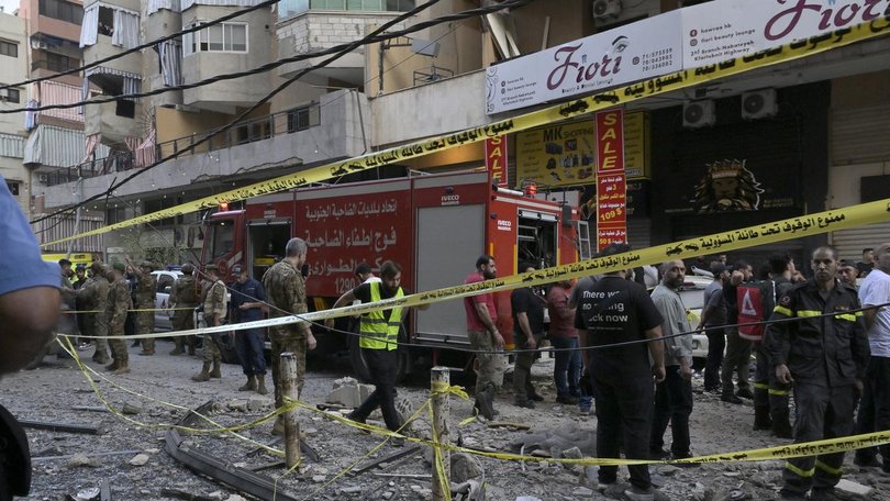A Hezbollah military leader was the target of an Israeli air strike in southern Beirut. (EPA PHOTO)