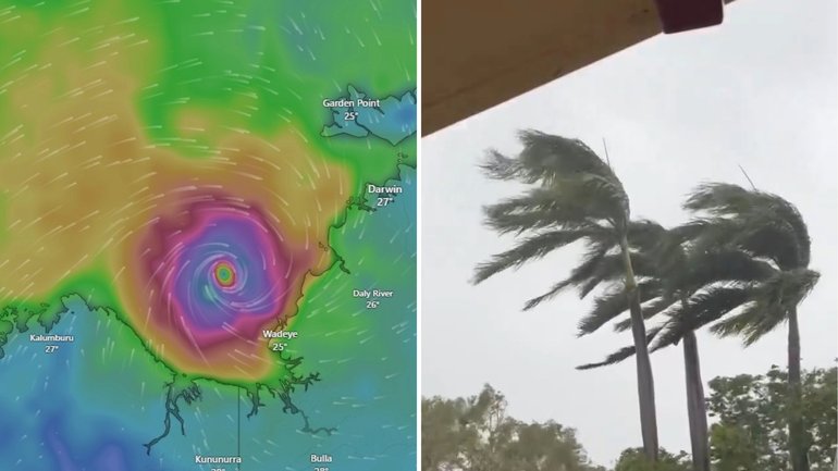 Tropical Cyclone Fina barrels towards the Kimberley Coast in WA