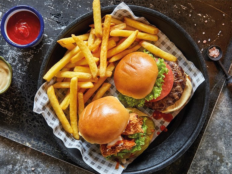 Burgers and fries are high on the most popular list.