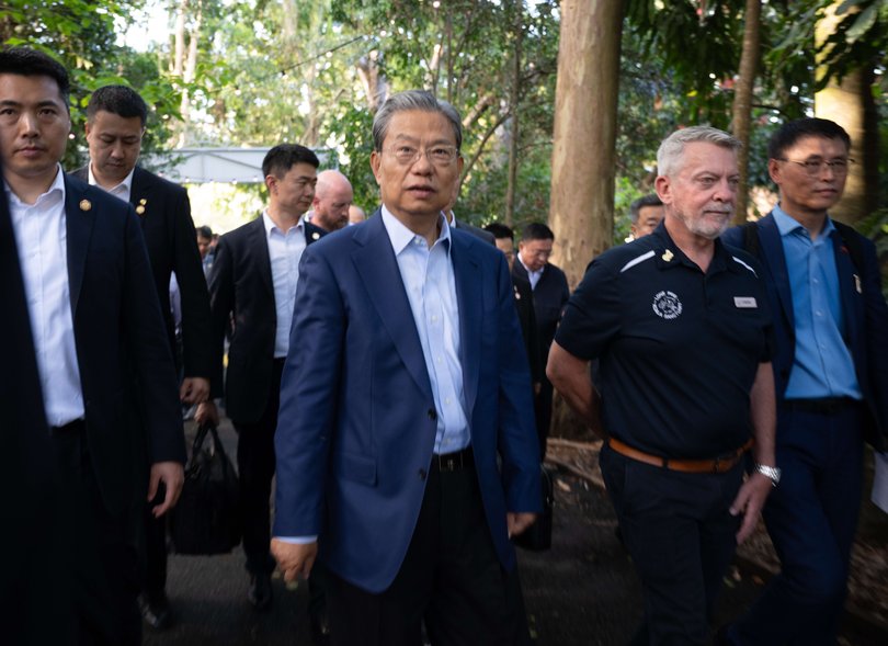 BRISBANE, AUSTRALIA NewsWire Photos November 23, 2025: Mr Zhao Leji, the Chairman of the Standing Committee of the National People’s Congress of China visits Lone Pine Koala Sanctuary in Brisbane. Picture: NewsWire / Sarah Marshall