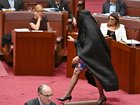 One Nation Leader Pauline Hanson has worn a burqa in the Senate chamber for a second time. (Mick Tsikas/AAP PHOTOS)