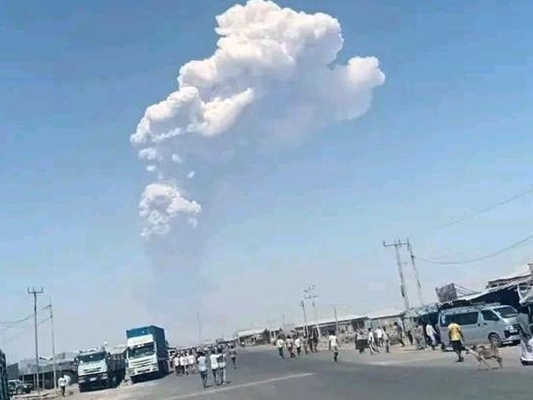 A volcano in the Afar region of Ethiopia has erupted, leaving a nearby village covered in dust.