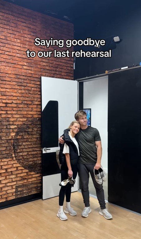 Robert Irwin and partner Witney Carson at their final rehearsal.