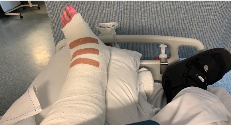 Gail broke both ankles after tripping over a pothole in Wells Street in Redfern.