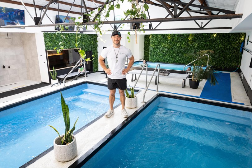 Reclab owner Pete Carbone, RecLab is a contrast therapy hub with ice baths, sauna, red light therapy Picture: Andrew Ritchie