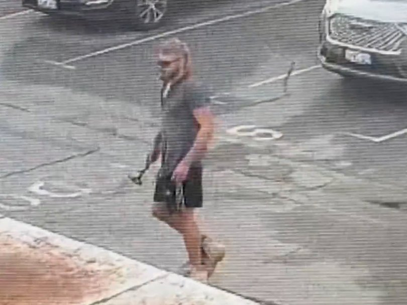 Matthew William Lawson captured on CCTV vision before he ran over his colleague Trae Black.