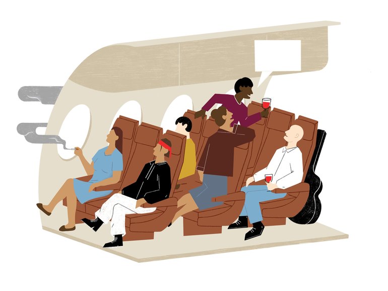 Before airlines banned smoking, the back of the plane was where interesting people partied for 24 hours straight.