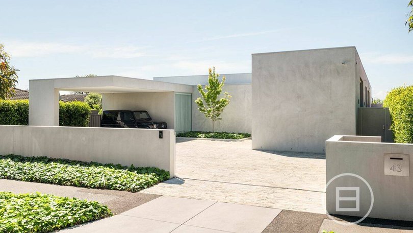The architecturally-designed home has a California cool vibe.