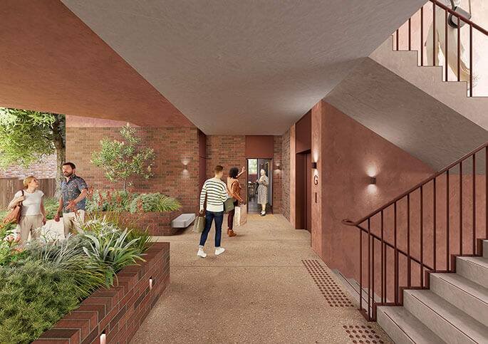 A communal space in the Ngulaway DesingInc pattern book building. Source: Planning NSW