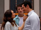 From left, Elizabeth Olsen, Miles Teller and Callum Turner in Eternity. A24