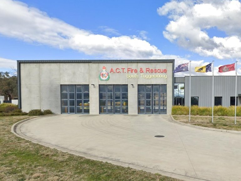A newborn baby has been found at South Tuggeranong Fire and Rescue Station. Google