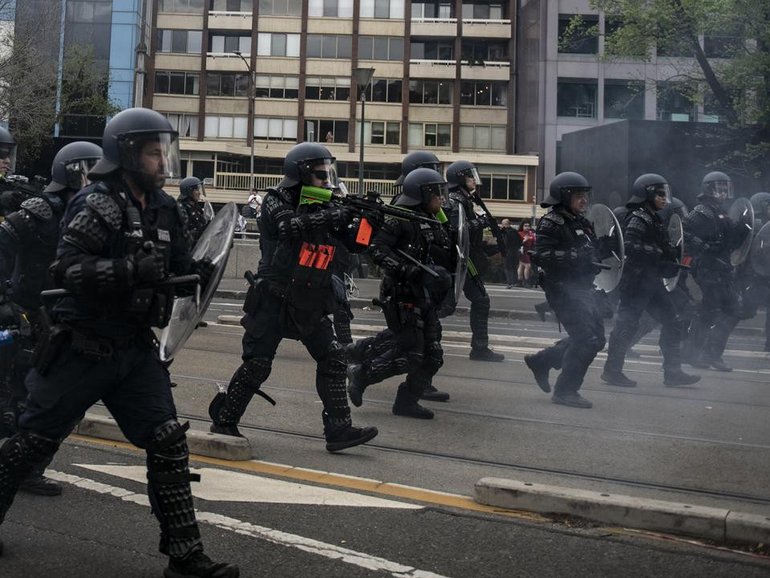 Melbourne's CBD descended into chaos when counter-protesters clashed with police on October 19.
