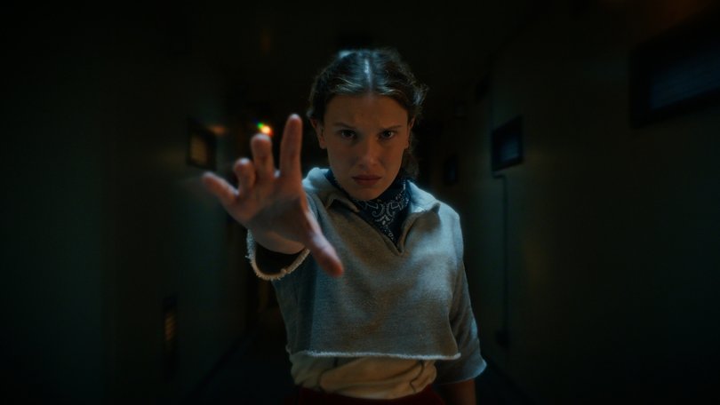 Millie Bobby Brown as Eleven in Stranger Things: Season 5. COURTESY OF NETFLIX
