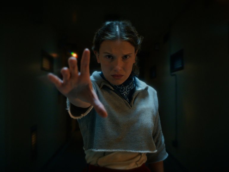 Millie Bobby Brown as Eleven in Stranger Things: Season 5. COURTESY OF NETFLIX