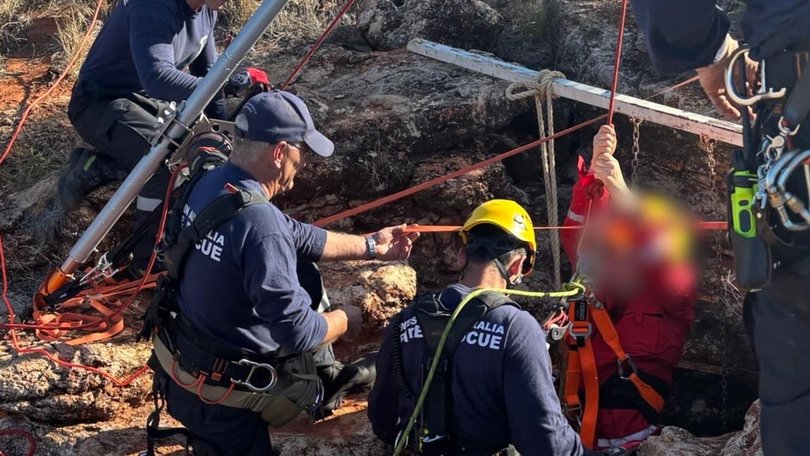 A 60-year-old woman has been rescued after falling into a cave in a remote part of the Goldfields-Esperance District near Lake Wells.