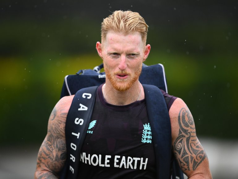 England captain Ben Stokes at a nets session at Allan Border Field preparing for the second Ashes Test at the Gabba.