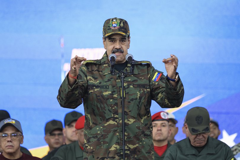 President of Venezuela Nicolás Maduro speaks during a military ceremony last week.