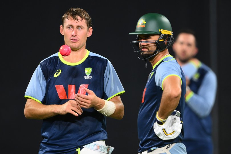 Weatherald with Marnus Labuschagne in the nets.