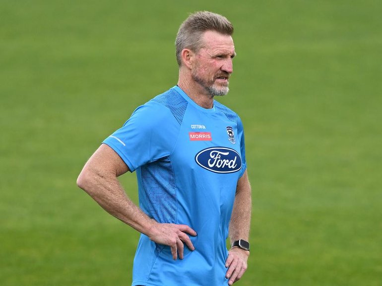 Collingwood great Nathan Buckley is embracing his new role in new colours. (James Ross/AAP PHOTOS)