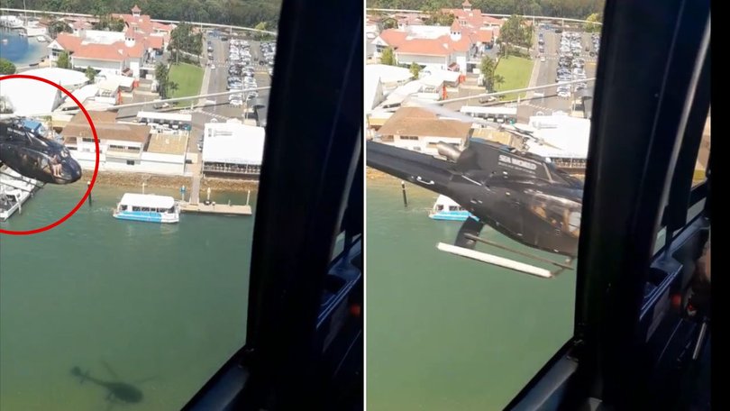 Passenger Jesse Mayas captured terrifying moments inside the cockpit as the two helicopters approached each other over the Gold Coast Broadwater.