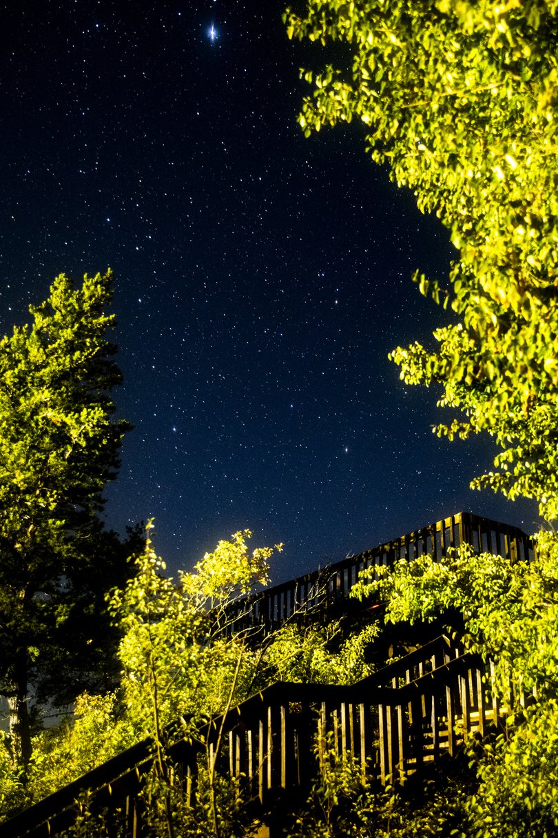 Night sky views near the Eagle Harbor Lighthouse in Eagle Harbor, Michigan, September 13, 2025.