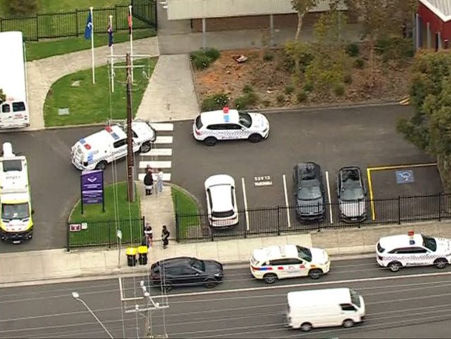 The principal of a Melbourne high school is ‘recovering well’ after he was allegedly stabbed by a colleague on Tuesday.