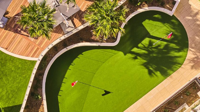 Residents can access amenities such as golf simulators.