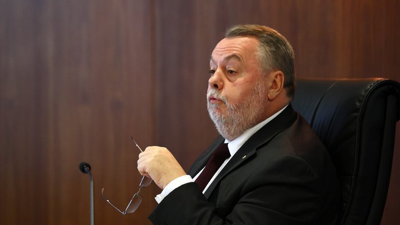 Commissioner Stuart Wood AM KC during day one of the Commission of Inquiry into the CFMEU and Misconduct in the Construction Industry at the Magistrates Court in Brisbane. 