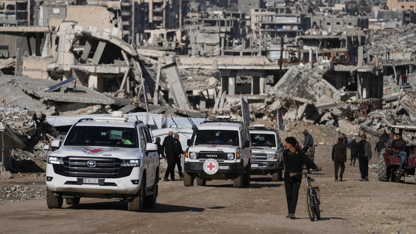 The Red Cross described the remains as those of one of the last two dead hostages still in Gaza. (AP PHOTO)