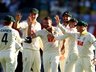 Michael Neser of Australia celebrates the wicket of Zak Crawley of England during day one of the Second 2025/26 Ashes Series Test Match between Australia and England at The Gabba on December 04, 2025 in Brisbane, Australia. (Photo by Robert Cianflone/Getty Images)