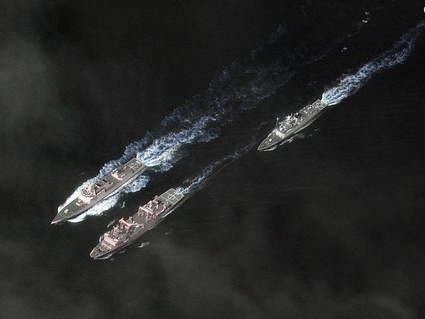 Chinese naval vessels in the Phillipine Sea.