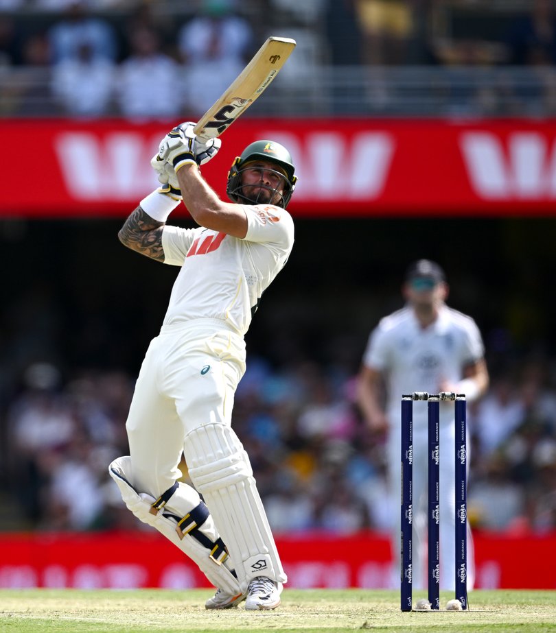 BRISBANE, AUSTRALIA - DECEMBER 05: Jake Weatherald of Australia bats during day two of the Second 2025/26 Ashes Series Test Match between Australia and England at The Gabba on December 05, 2025 in Brisbane, Australia. (Photo by Gareth Copley/Getty Images)