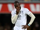 Jofra Archer of England reacts after Brydon Carse drops Michael Neser.