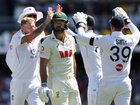BRISBANE, AUSTRALIA - DECEMBER 06: Michael Neser of Australia leaves the field after being dismissed by Ben Stokes of England during day three of the Second 2025/26 Ashes Series Test Match between Australia and England at The Gabba on December 06, 2025 in Brisbane, Australia. (Photo by Cameron Spencer/Getty Images)