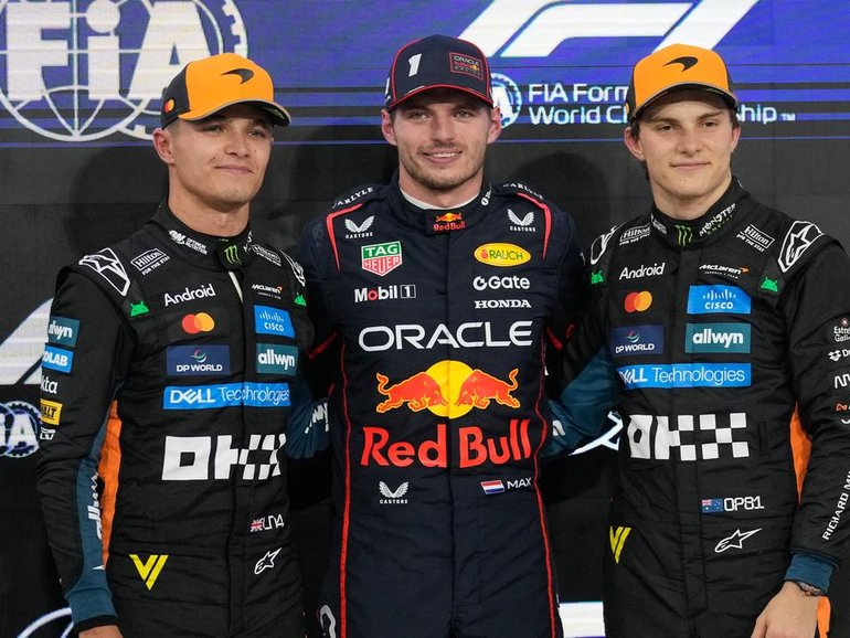 Title hopes Lando Norris, polesitter Max Verstappen and Oscar Piastri led Abu Dhabi GP qualifying. (AP PHOTO)