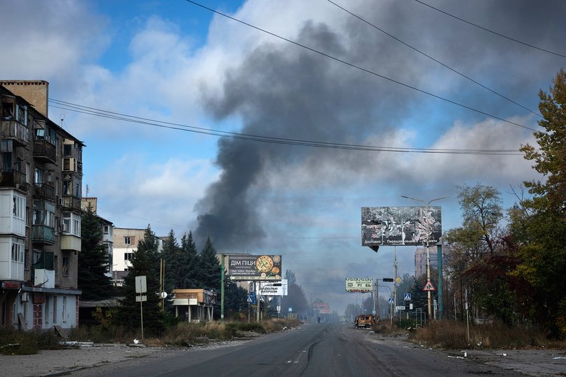 The besieged city of Kostiantynivka, Ukraine on Oct. 12, 2025.